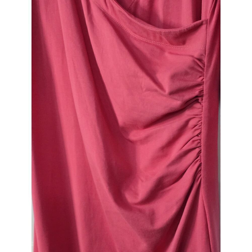 Soft Surrounding Rose Knit 3/4 Slv Faux Wrap Ruched Dressy Casual Dress ST - Picture 7 of 10